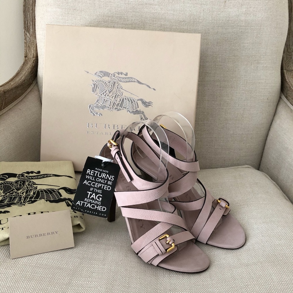 Burberry Sandals Strappy Caged Nubuck Aviator NWT